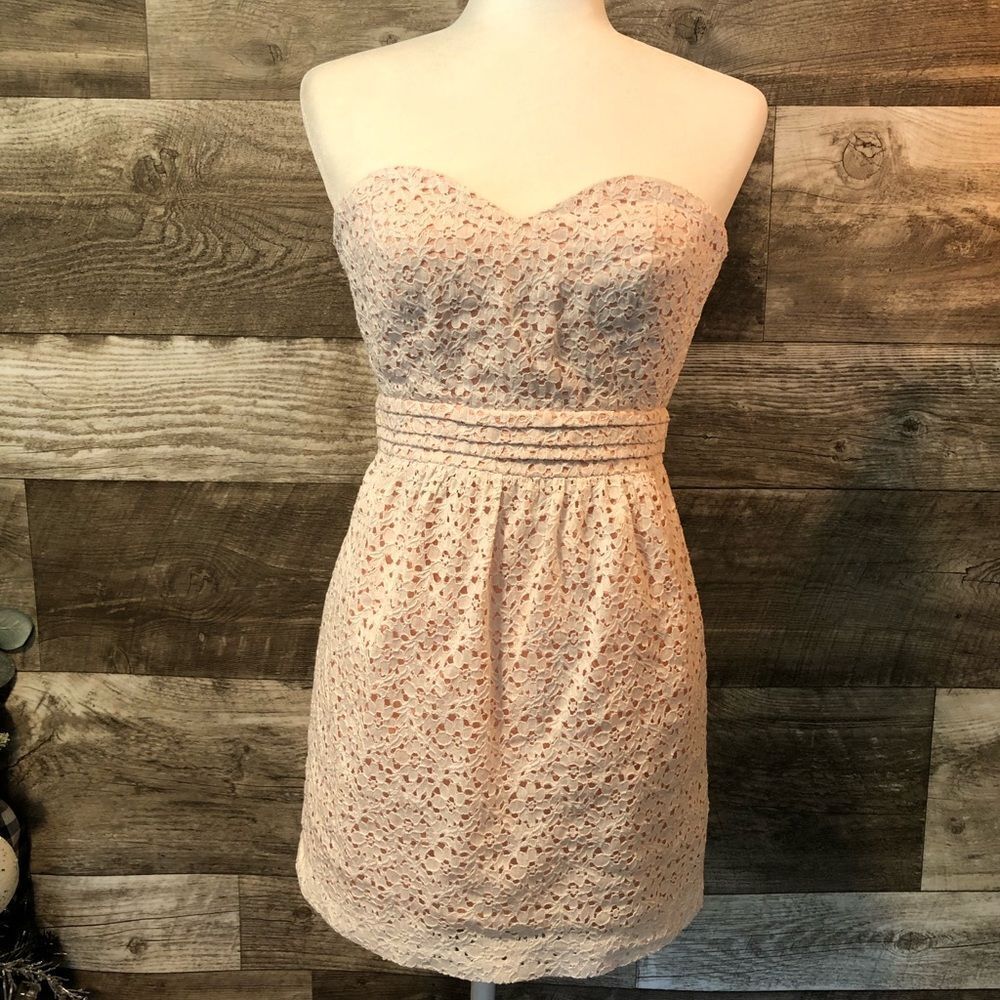 Pins and Needles light pink eyelet strapless dress - 4